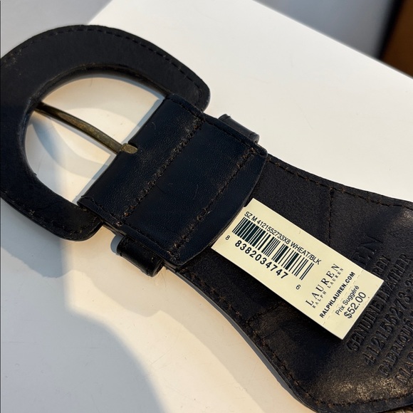 Ralph Lauren Womens tan wide Braided Leather Belt large buckle - Picture 3 of 14